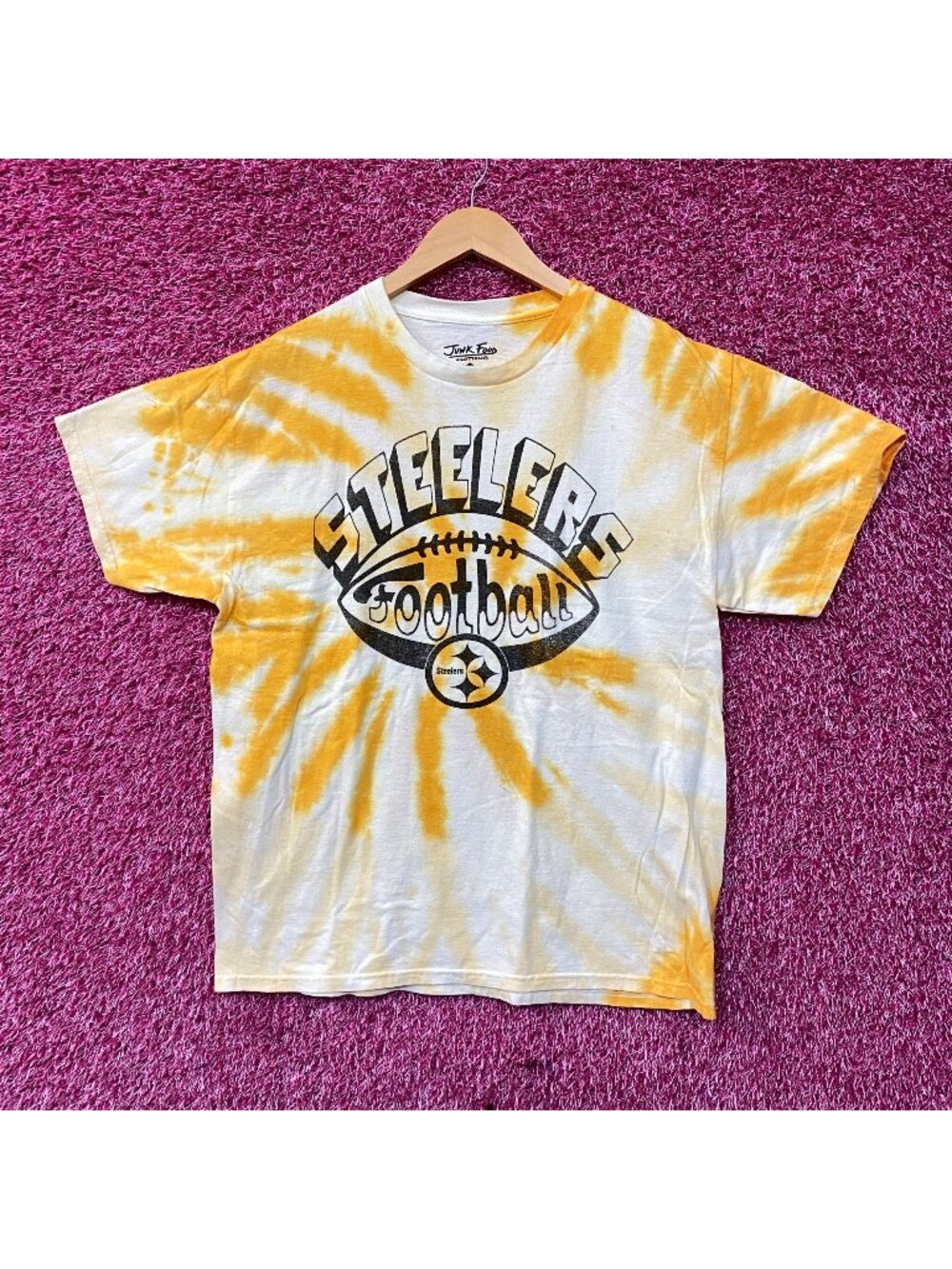 Junk Food Pittsburgh Steelers Football Tie Dye T-Shirt Medium